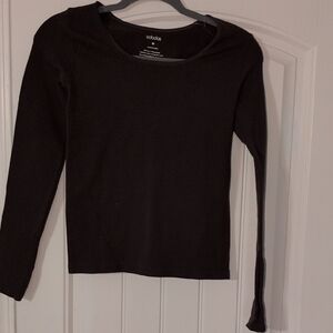 Ododos Women's Brown Long Sleeve Stretchy Tee